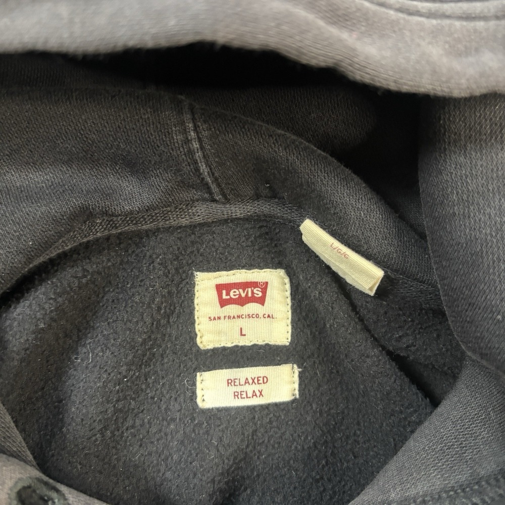 Vintage Levi's Black Hoodie with Faded Logo - L - Picture 3 of 9